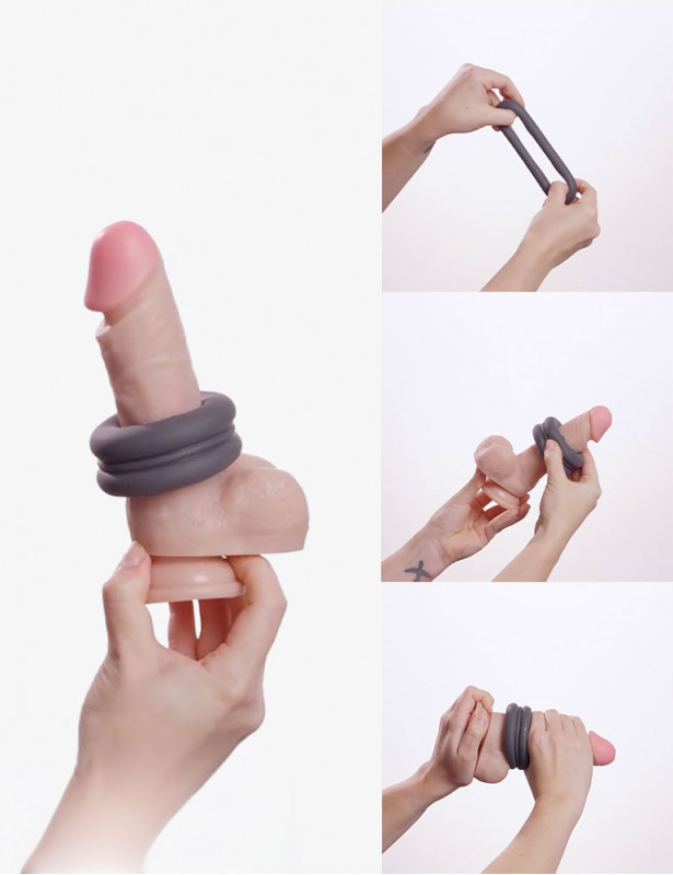 Pack 3 anneaux de butée Buffer Rings sur gode demonstration
