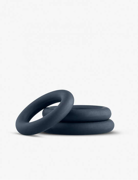 Pack 3 cockrings en silicone gris - Boners