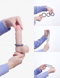 Pack 3 cockrings en silicone gris - Boners