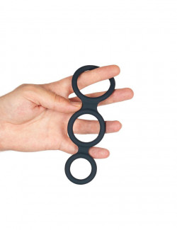 Cockring triple anneaux en silicone - Boners