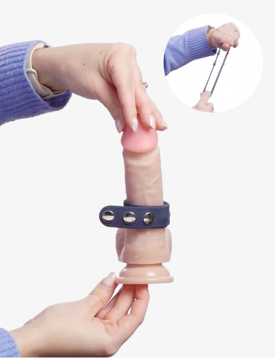 Mise en situation du cockring boners sur un gode
