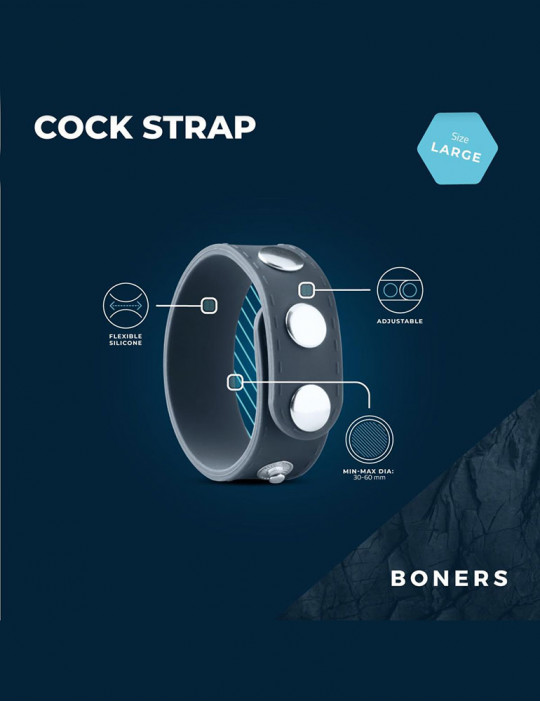 Caractéristiques du cockring sangle réglable taille L de Boners
