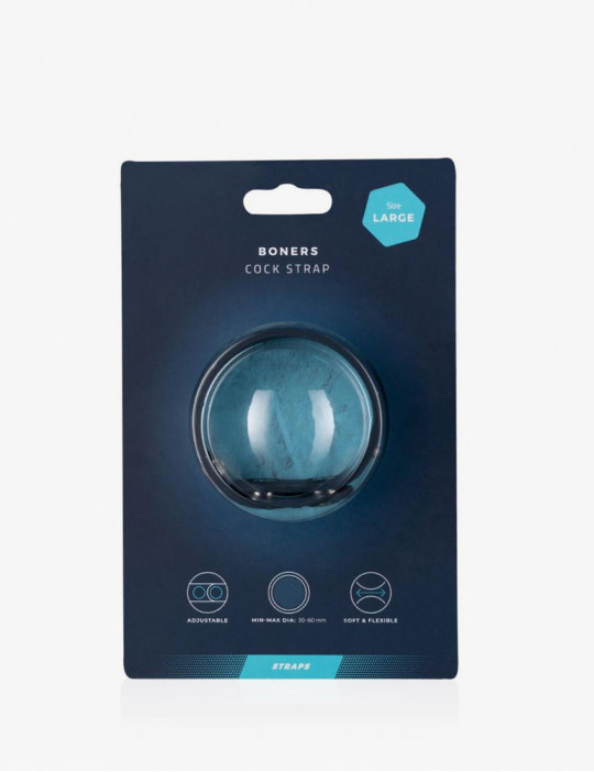 Packaging du cockring sangle réglable taille L gris - Boners