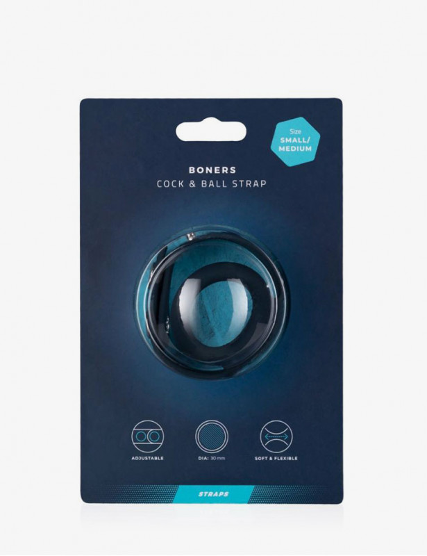 Packaging du cockring réglable et ballstretcher taille S/M gris - Boners