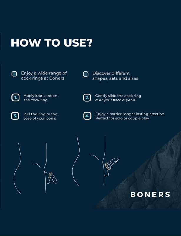 Comment utiliser le cockring design pneu texturé gris en TPE de Boners