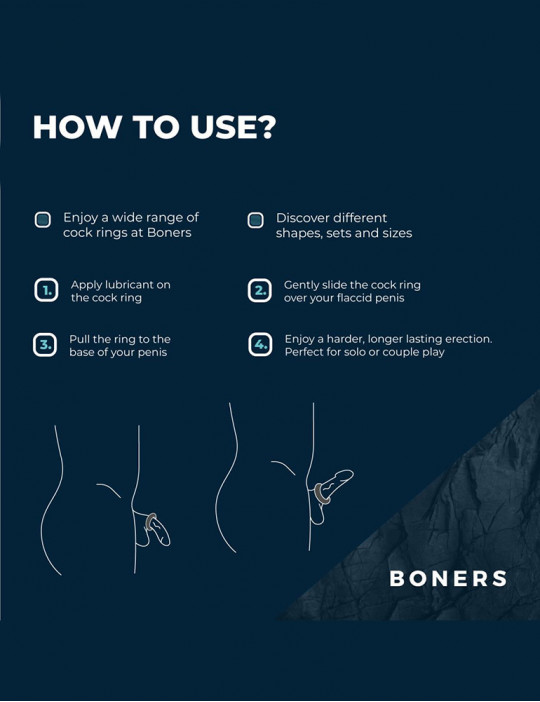 Comment utiliser le cockring design pneu texturé gris en TPE de Boners
