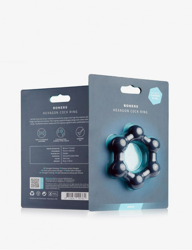 Packaging du cockring hexagonal avec billes en acier Boners taille M/L