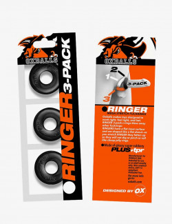Pack de 3 cockrings noirs Flex TPR - Oxballs