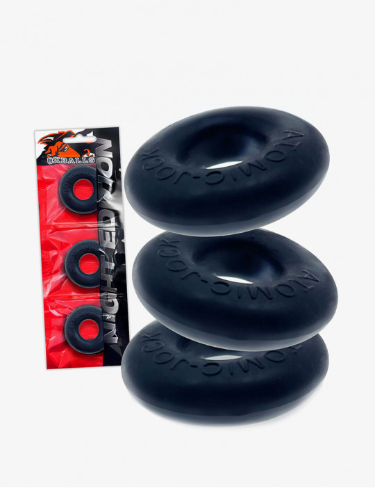Packaging de 3 Cockring Ringer Night Edition - Oxballs - Noir