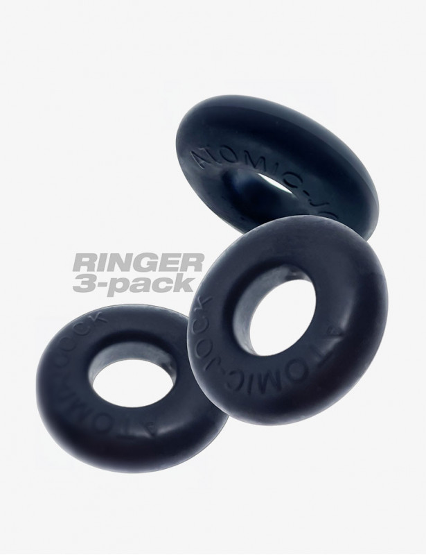3 cockrings brillants silicone et TPR