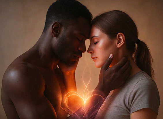 Couple amoureux homme femme face à face