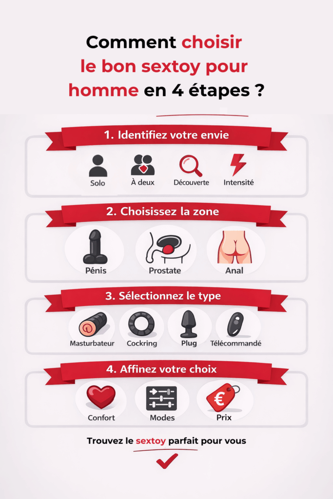 Infographie 4 étapes pour trouver meilleur sextoy homme