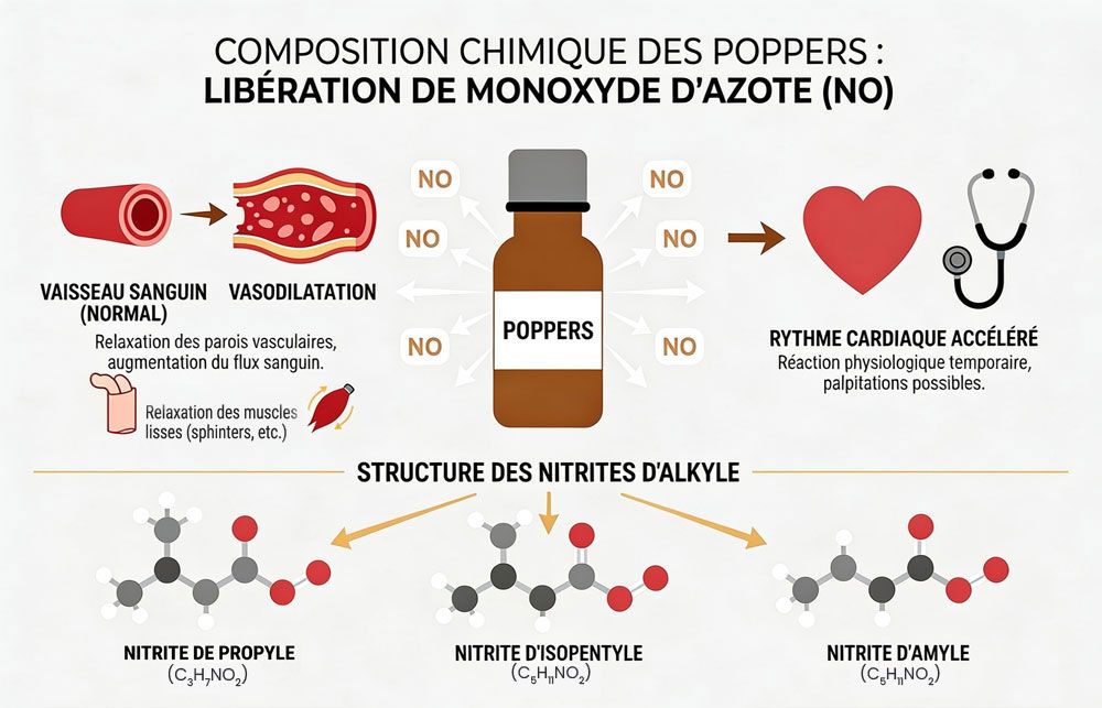 Composition chimique des poppers : effets et nitrites