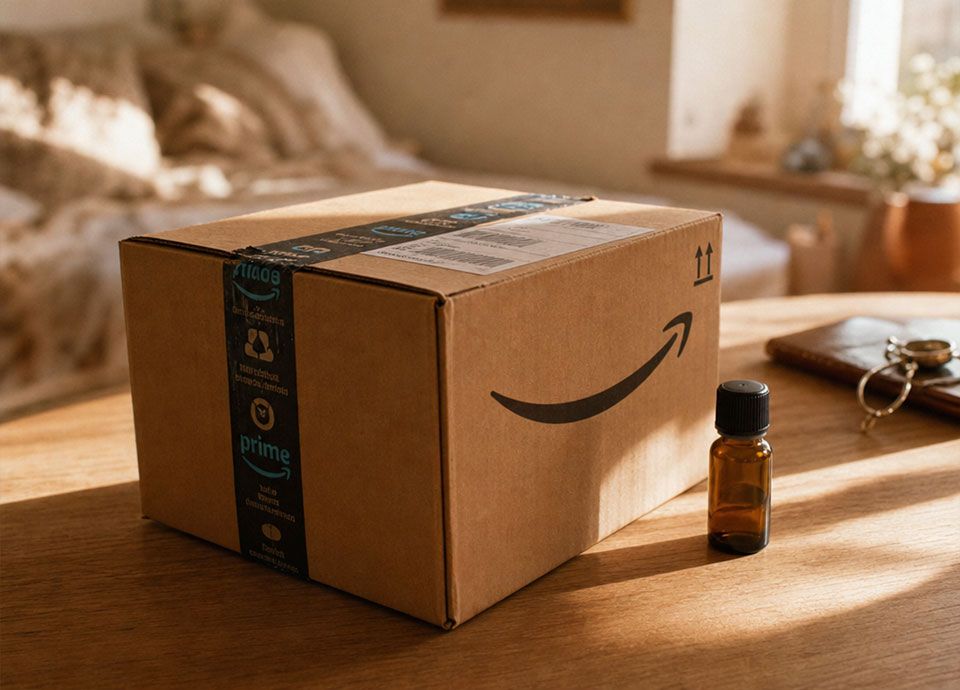 Colis Amazon avec un poppers à coté