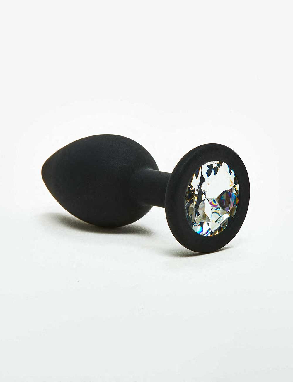 Plug anal bijou Diamond 7,5 cm - Silicone noir