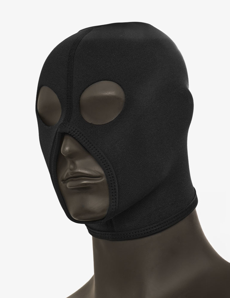 Cagoule 3 trous noire néoprene Brutus BDSM